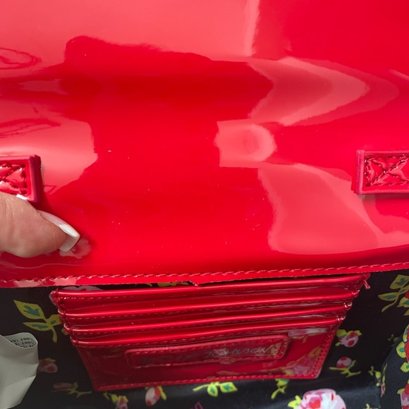 Betsey Johnson red bow wallet on a string - Picture 2 of 5
